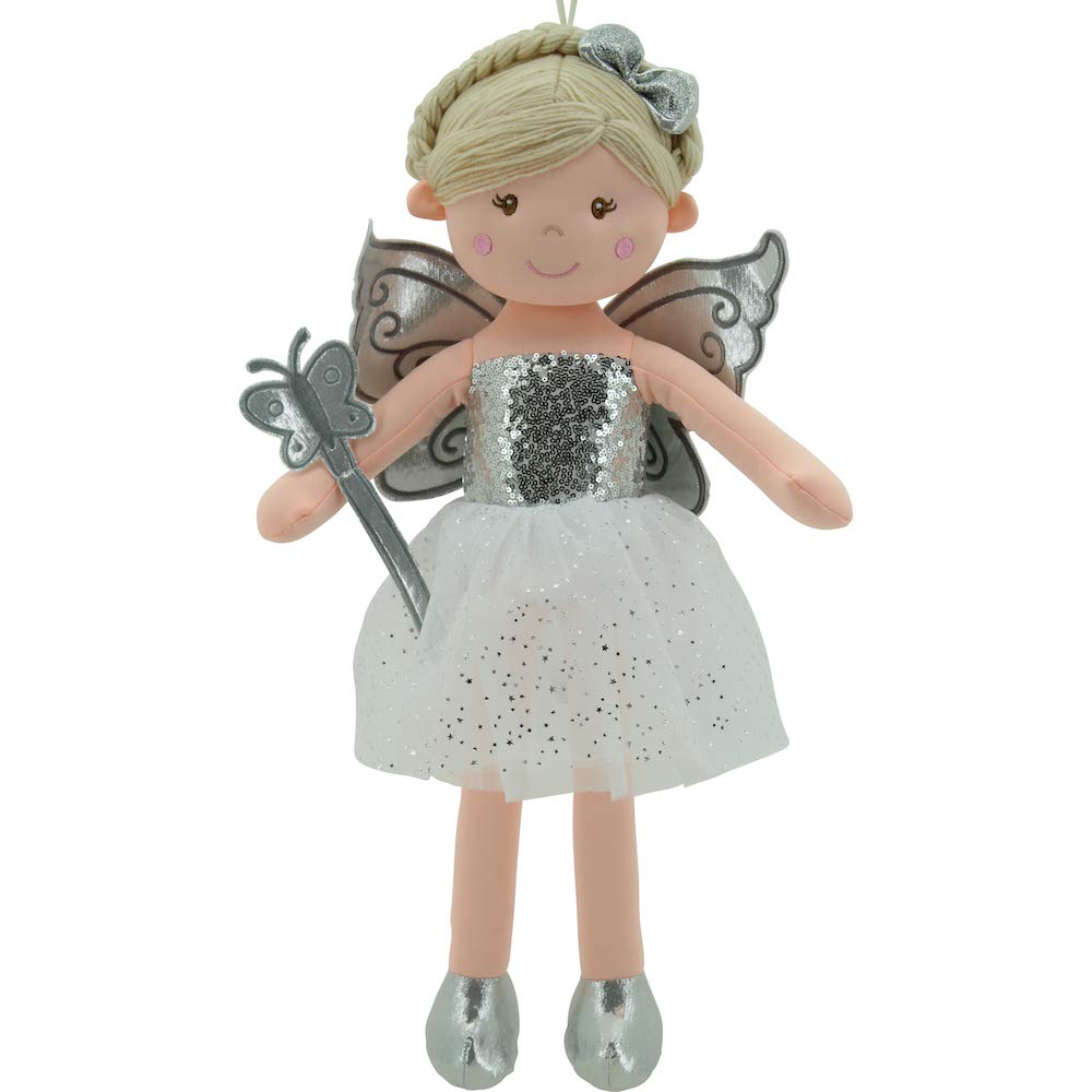 Sweety Toys 11827 Rag Doll Fairy Plush Toy Princess 60 cm Silver