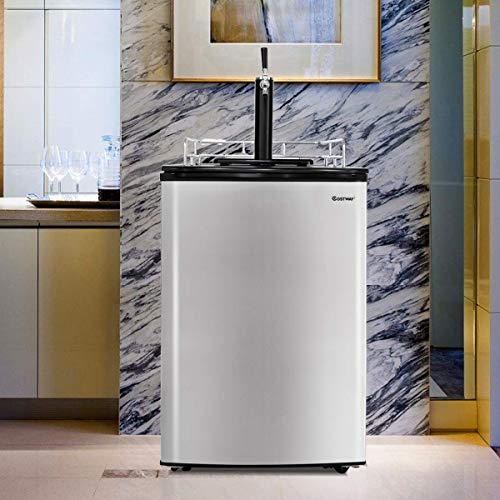 2 COSTWAY+Kegerator+Single+Tap+Refrigerator+Compressor