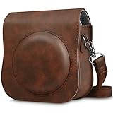 Fintie Protective Case for Fujifilm Instax Mini 25 26 Instant Camera - Premium Vegan Leather Bag Cover with Removable Strap - Vintage Brown
