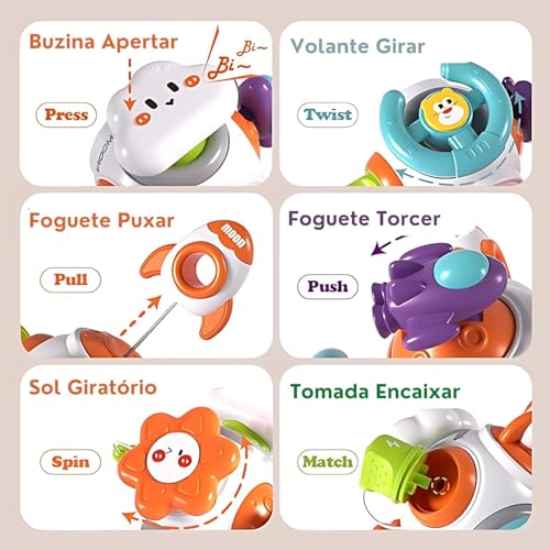 Brinquedo Sensorial Bebê Infantil Montessori Cubo De Atividades Educativo 6 Em 1.