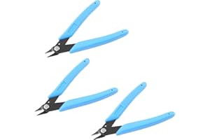 Bivethoi 3pcs Micro Wire Cutters Flush Cut Snips, Small Diagonal Cutters 3D Printer Filament Pliers Tool, Mini Tiny Nippers Zip Tie Cutters for Jewelry Making Model (5 Inch, Light Blue)
