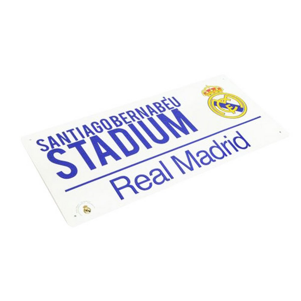 Real Madrid Metal Street Sign White Stadium Santiagobernabeu Football Fan Hanging