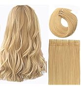 20 inch Tape in Hair Extensions Honey Blonde Adhesive Glue on Premium Quality Silky Straight Invi...