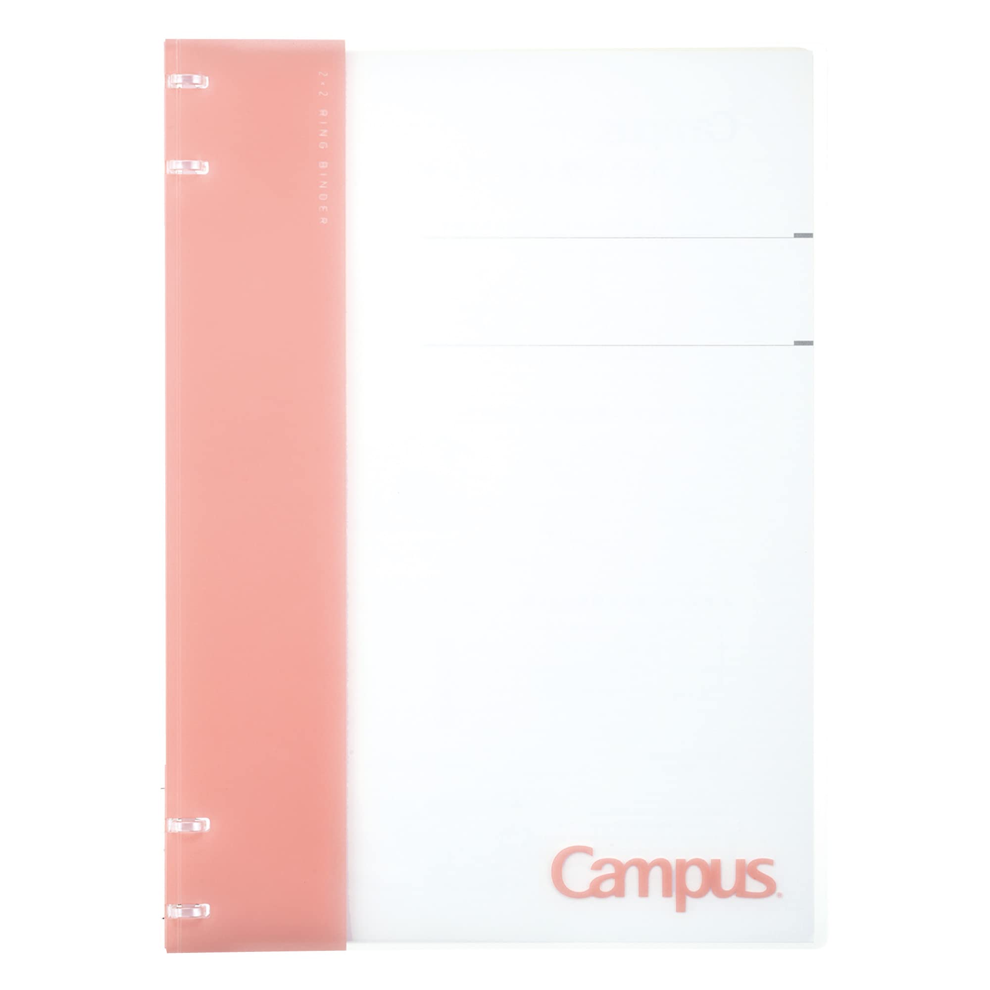 Kokuyo Campus Refillable Notebook, A4 2x2 Slim Ring Binder Notebook with Customizable Title Page, 40 Sheets Capacity. Suitable for 30 Holes Loose Leaf Paper, Pink (RU-NP174P) — image 1