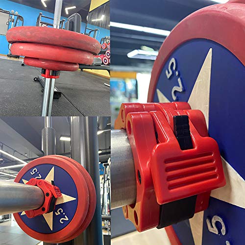 Olympic Barbell Clamps, Quick Release NonSlip Barbell Collars Clips