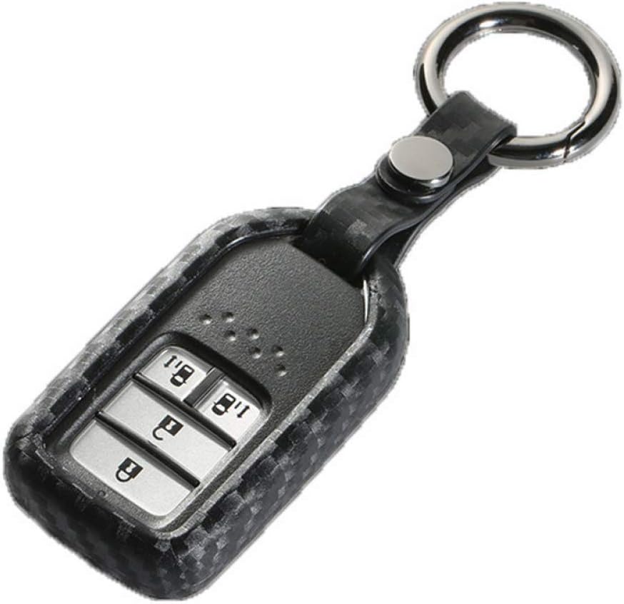 QCFSXWDDX Carbon Fiber Silicone Rubber Car Remote Key Fob Cover Case, For Honda Civic 2017 2006-2011 City Crv Pilot Accord Fit Freed Jazz