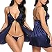Avidlove Women Sexy Lingerie Satin Pajama Dress Front Open Babydoll Chemise Sleepwear