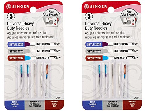 Universal heavy duty machine needles 2 packs of -5/pkg