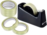 GTSE Tape Dispenser and 6 Pack Clear Tape Bundle with Weighted Base