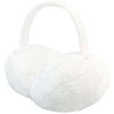 RUIKUNA Winter Ear Muffs Women Fuzzy Earmuffs Faux Fur White Ear Warmers Girls Black Warm Ear Covers Fluffy Cute Pink Large