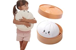 Glitter Dumpling Squishies Box, Glitter Dumplings Squishiest Toy with Steamer Box, Soft Squeeze Decompression Dough, Dumpling
