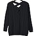 Huiyuzhi Womens Criss Cross Backless Knitted Loose Sweater (One Size, Black)