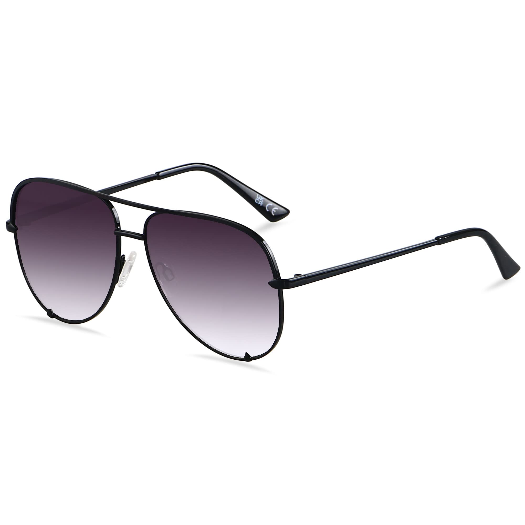 Photo 1 of ANDWOOD Oversized Aviator Sunglasses for Women Men Big Large UV Protection Fashion Sun glasses Double Bridge Ombre Fade Gradient Shades