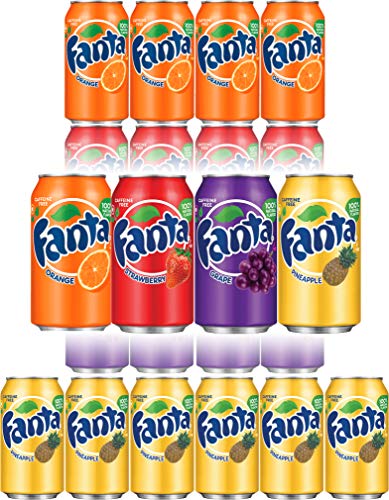 Fanta Orange, Strawberry, Pineapple, Grape Soda - Variety Pack!, 12 Fl Oz Cans (Pack of 18, Total of 216 Fl Oz)