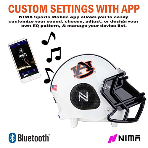Nima Athletics NCAA Football Auburn Tigers Wireless Bluetooth Speaker. Officially Licensed Portable Helmet Speaker by NCAA College Football - Small