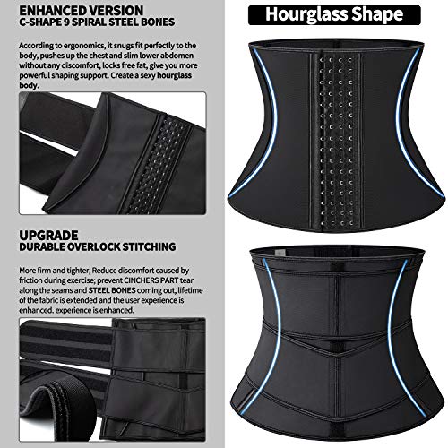 KIWI RATA Women Latex Workout Waist Trainer Corset Plus Size Faja