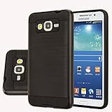 Galaxy J2 Case, Aomax® Anti-Shock Brushed Metal Texture Armor case, Dual Layer Protection TPU & PC Hybrid Non-slip Protective Case For Samsung Galaxy J2 SM-J200F (VLS Black)