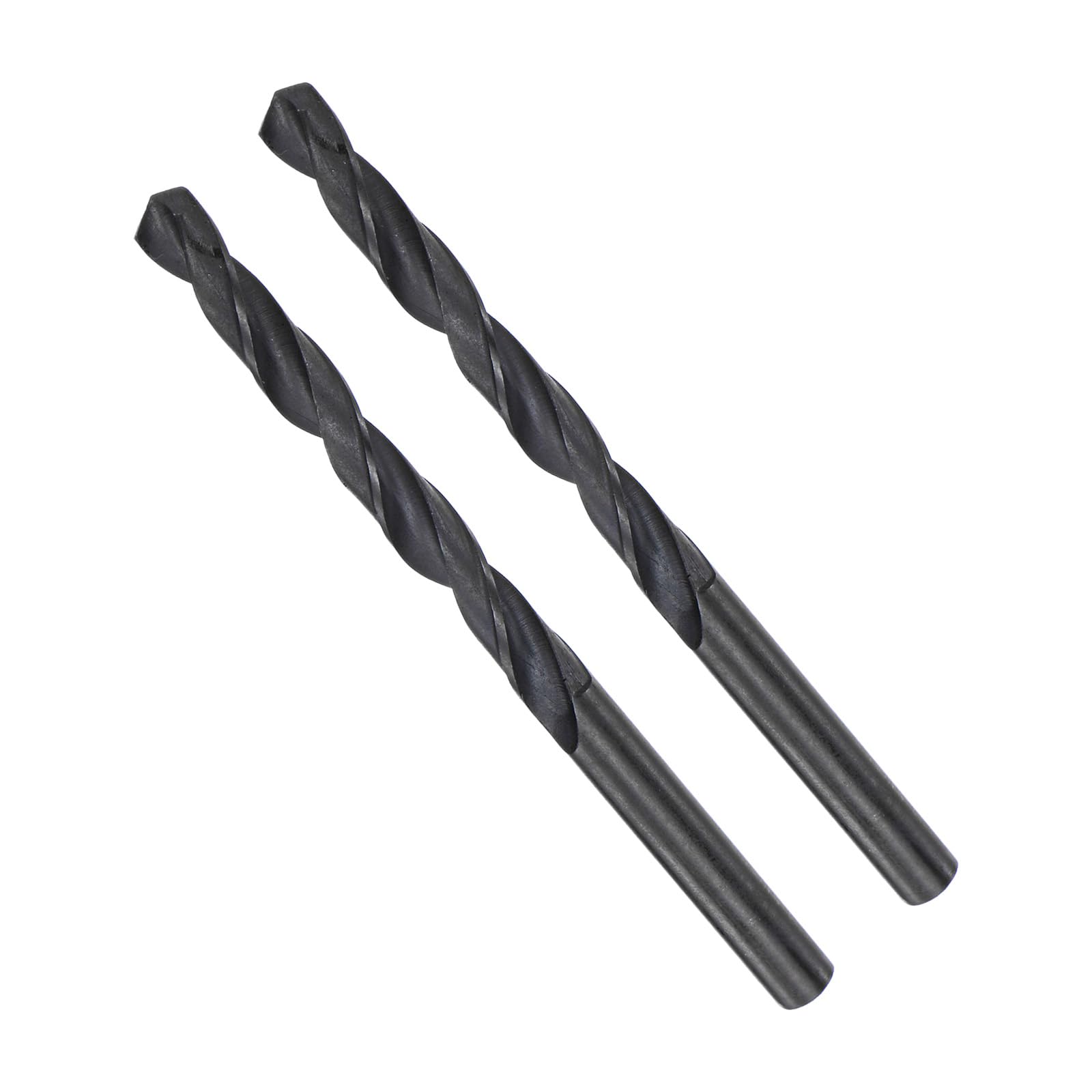 CoCud Twist Drill Bits, 5.9mm Cutting Diameter 0.23" Shank, High-Speed Steel Black Oxide Coating Jobber Bit Set (Applications: for Metal Wood Plastic), 2-Pieces