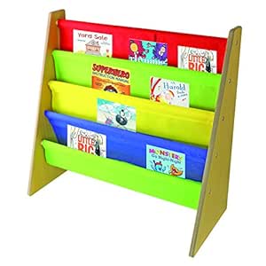 Libro de Niños de almacenamiento de madera Sling estantería con colores