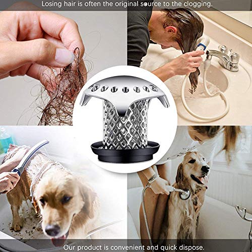 2 Packs Drain Hair Catcher Shower Drain Hair Trap Bathtub Drain Protector Hair Drain Catcher for Bathroom Sink, Tub Sink, Anti-Rust and No Mold, Match Drain Size from 1.46'' to 1.79''