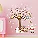 ElecMotive Merry Christmas Santa Claus Owls Christmas Tree Gifts Wall Decals, Living Room Bedroom Shop Window Removable Wall Stickers Murals Removable DIY Home Decorations Art Decor (Christmas)