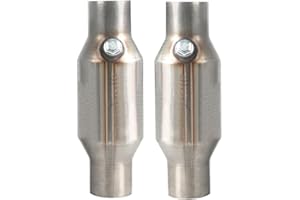 SleYuYir 425250 2.5" Inlet/Outlet Universal Catalytic Converter Stainless Steel & O2 Port(Pack of 2)