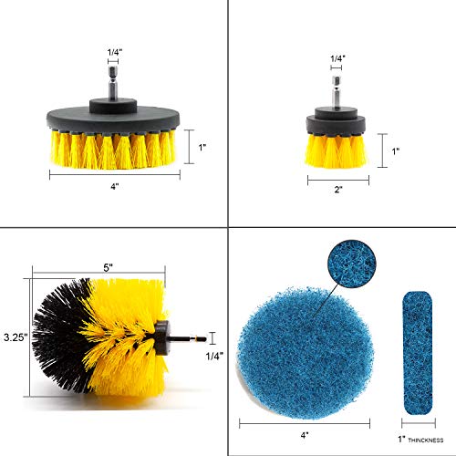 image for Drill Brush and Scrub Pads, GOH DODD 13 PCS Yellow Power Scrubber Clea