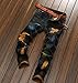Men's Fashion Ripped Slim Fit Jeans ,Retro Blue,34