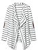 Choies Women's Cotton Stripes Fall Cardigan Sweater With PU Elbow Water XL