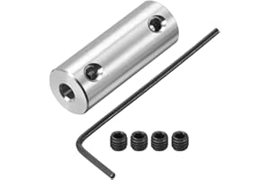 uxcell 1/8 inch to 1/8 inch Bore Rigid Coupling Set Screw L26XD10 Aluminum Alloy,Shaft Coupler Connector,Motor Accessories