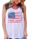 Little Hand Women Patriotic American Flag Print Camisole Bow Tank Top