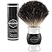 Mid Century Shaving Brush - Black Badger Hair - Metal and Faux Horn (Acrylic) For a Premium Wet Shave Experience (Black)