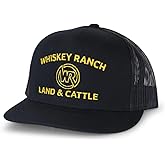 WHISKEY BENT HAT CO. Whiskey Ranch Land & Cattle, Mesh Snapback Trucker Hats