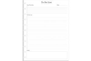 GETVOW Letter Size TUL Discbound To Do List Refills, 11 Disc Daily Planner Insert, 100Sheets / 200Pages To Do Paper, 100gsm White Paper, 8.5'' x 11''