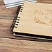 Creawoo 8.5’’ Mr&Mrs Wooden Guest Book Album Memory Keepsake for Wedding Anniversary Birthday with 80 Pages Blank Black Cardstocks - Love Story Scrapbook