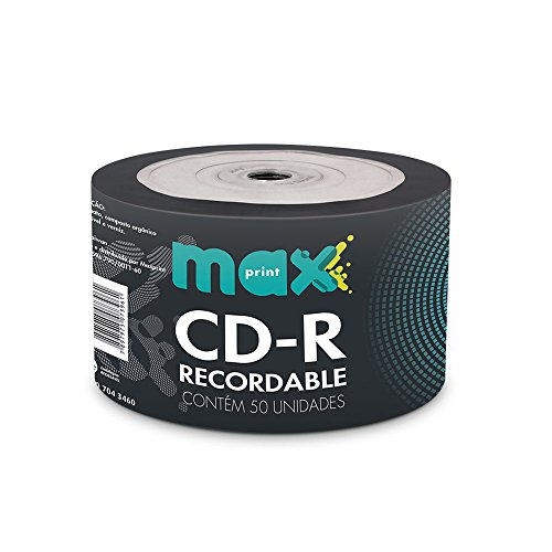CD-R 700MB 52x - Printable - Tubo com 50 unidades - Maxprint 50605