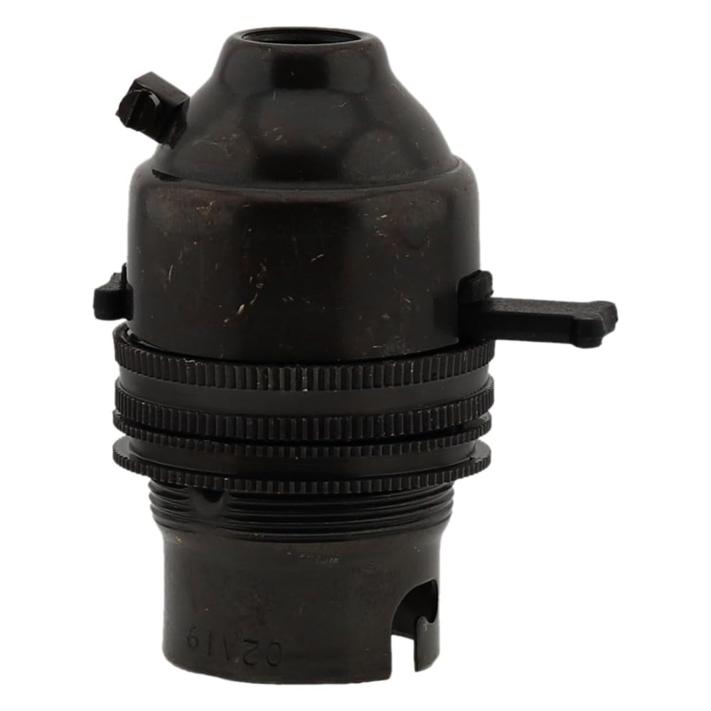 Bayonet Cap (B22) Switched & Earthed Lampholder in Dark Bronze Finish for use on Lamps, Pendants or Chandeliers — image 1