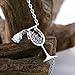 Tanyoyo Zircon Water Drop Wine Glass Pendant Necklace, 14k White Gold Plated