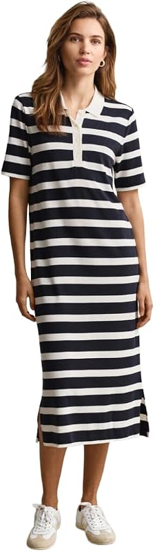 Reg Striped SS Polo Dress