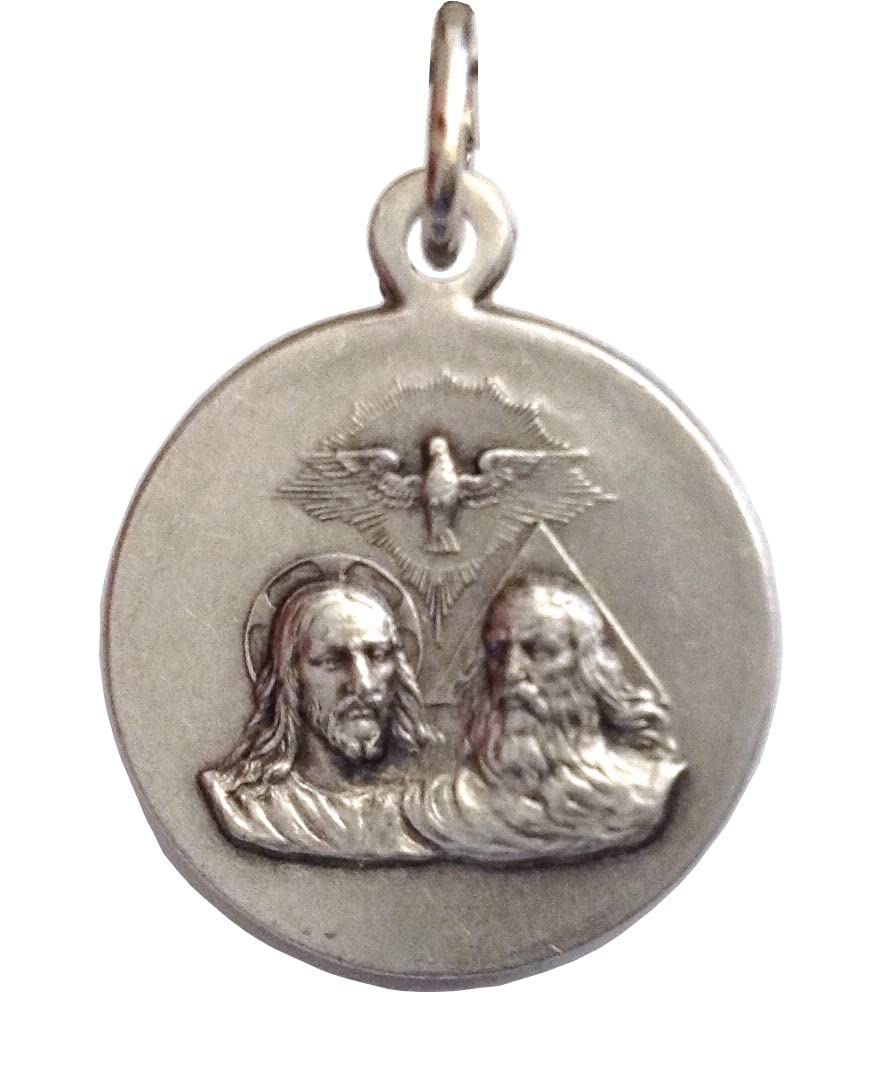 I G J The Holy Trinity Silver Tone Medal - The Patron Saints Medals
