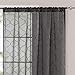 jinchan Sheer Curtains Geometric for Living Room Moroccan Embroidered Curtains Lattice Quatrefoil Semi Sheer Curtains 63 Inch Length Window Panel Pair Double Width Charcoal Grey