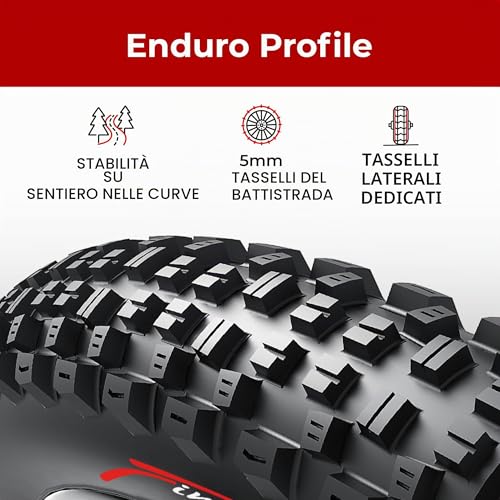 Fincci Bicycle Tyres MTB 27.5 x 2.25 – Pair of Folding Tyres Black 57-584 with Puncture Proof 1 mm – Bicycle Tyres 27.5 Inches for Adult Women and Men – Packaging Accessories for Mountain & E Bike