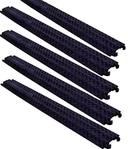 1 Kanal Kabelschutz Kabelbrücke 100 x 13 x 2 cm für Fußgänger / Radfahrer / Büro - in schwarz oder gelb - verschiedene Set-Gr