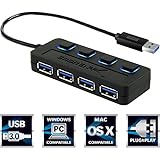 Sabrent 4-Port USB 3.0 Hub with Individual Power Switches and LEDs (HB-UM43)
