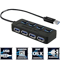 Sabrent 4-Port USB 3.0 Hub with Individual Power Switches and LEDs (HB-UM43)