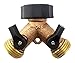 SOMMERLAND A1001 Heavy Duty Brass Y 2 Way Garden Hose Connector 2-Way Splitter 10 Hose Washers primary