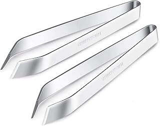 2 Stück Pinzette Edelstahl, Pinzetten Set und Fischgrätenzange - Grätenzange für Ente Huhn Schwein Haar