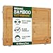 EXTRA LARGE Bamboo Cutting Board for Kitchen - Wide Groove one one side reversible with 2 Compartments for different foods - Professional Grade Cuttingboard, Butcher Block