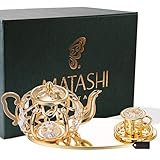 Matashi 24K Gold Plated Crystal Studded Tea Set