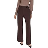 Halston Womens Long Hardware Detail Wide Leg Pant